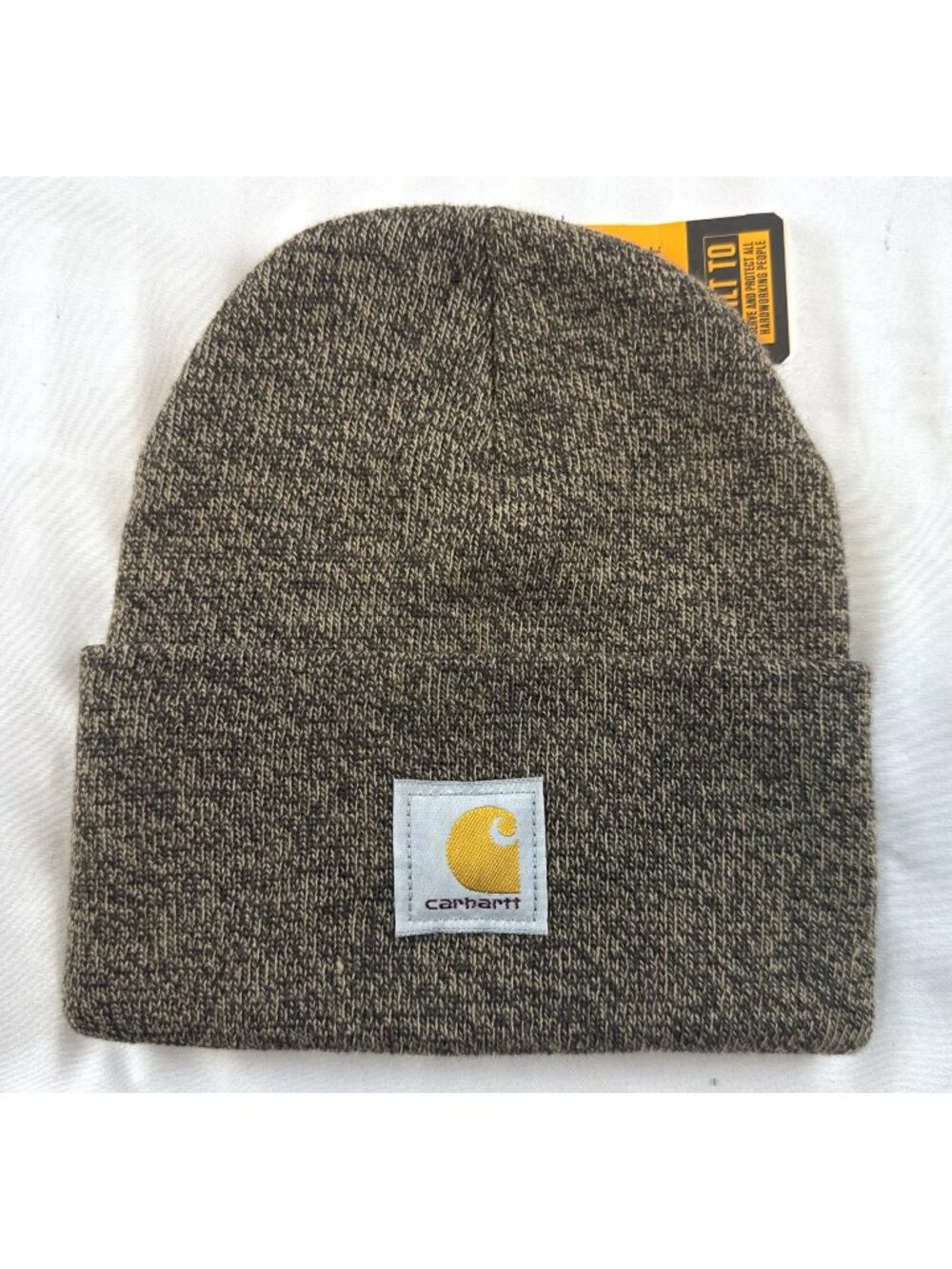 Carhartt❄️ Adult One Size Unisex Carhartt Brown Logo Acrylic Knit Cuffed Beanie